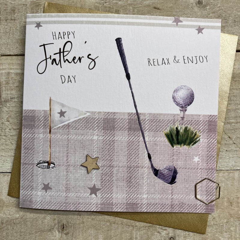 Father's Day Card: Golf - White Cotton