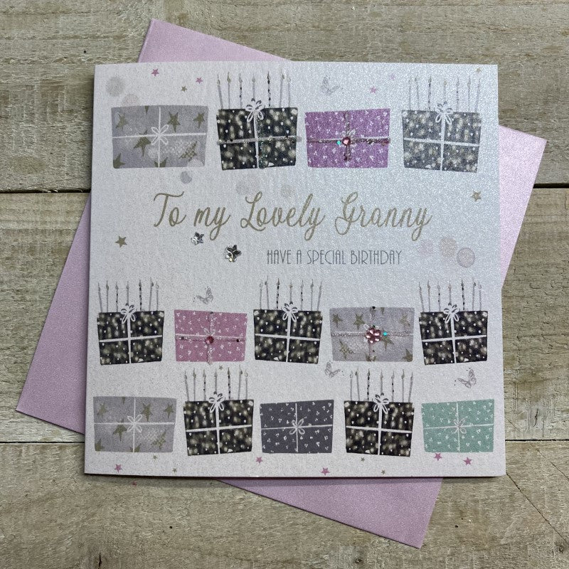 Granny Card: Lots of Cake & Presents - White Cotton Cards