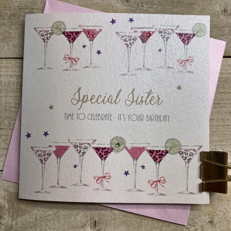 Sister Card: Lots Of Pretty Cocktails - White Cotton Cards