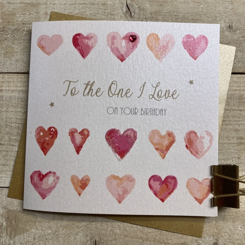 One I Love Card: Lots Of Hearts - White Cotton Cards