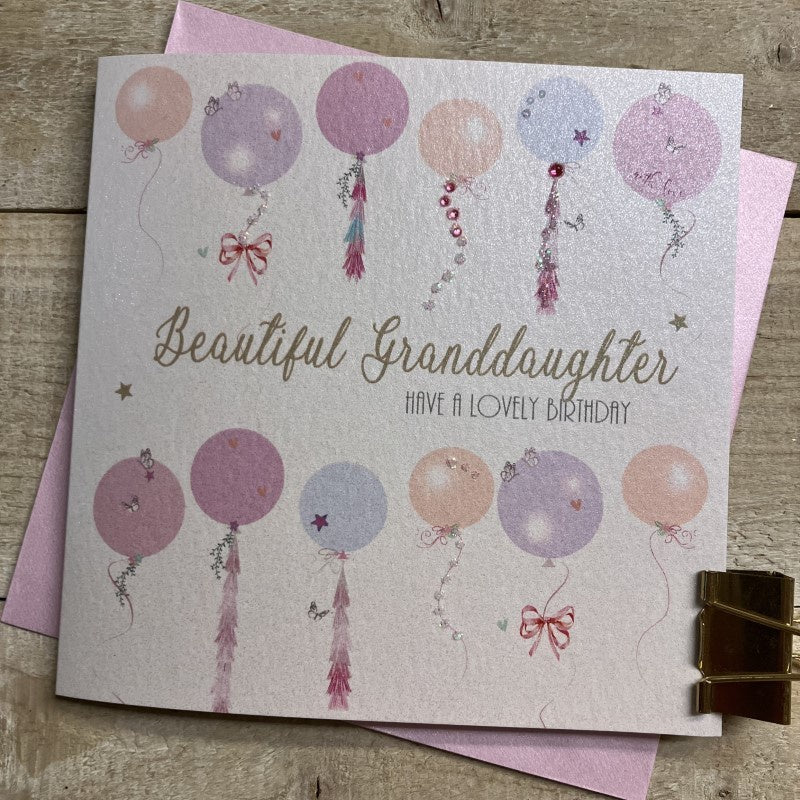 Granddaughter Card: Lots Of Balloons - White Cotton Cards