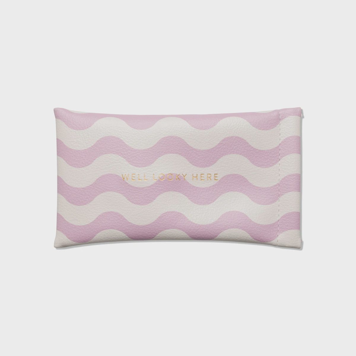 Glasses Case: Vegan Leather Well Looky Here Wavy Lines - Lilac - Design Works Ink