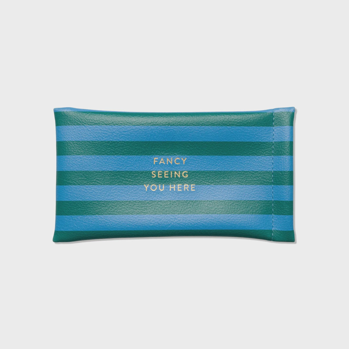 Glasses Case: Vegan Leather Fancy Seeing You Here Stripes - Blue & Green - Design Works Ink