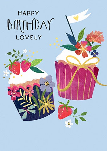 Birthday Card: Birthday Cupcakes - Paper Rose
