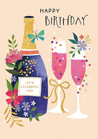 Birthday Card: Bubbles Birthday  - Paper Rose