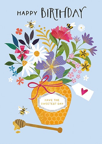 Birthday Card: Sweetest Honey - Paper Rose