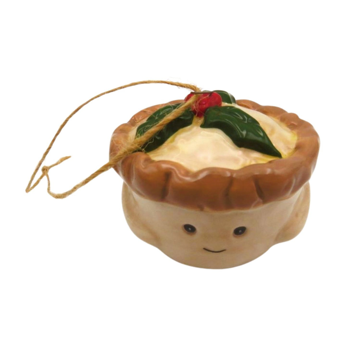 Christmas Tree Decoration: Ceramic Mince Pie - Giftware Trading