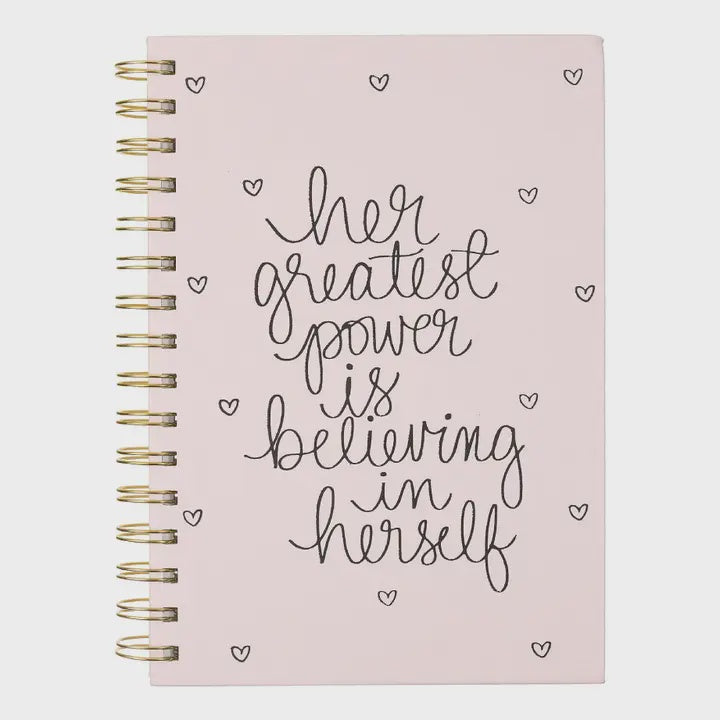 Journal: A5 Vegan Leather Spiral Journal - Her Greatest Power - Éccolo