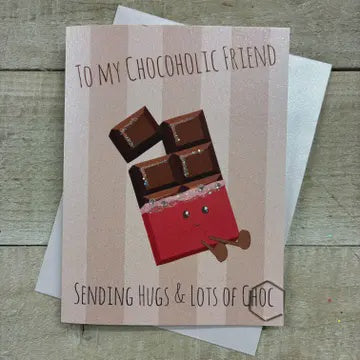 Birthday Card: Chocoholic  DOODLEBUG - Hand Finished - White Cotton
