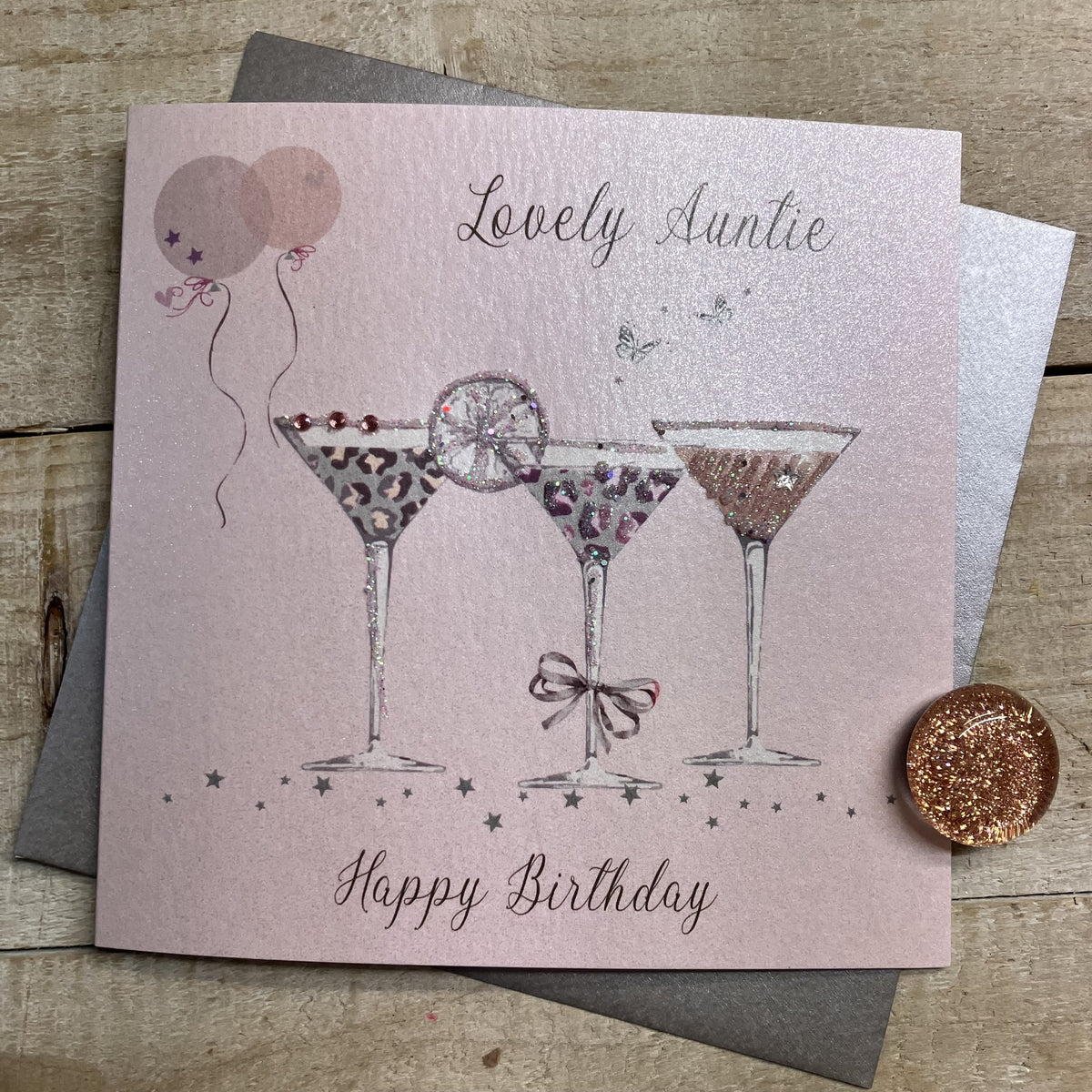 Auntie Card: Coupe Glasses - White Cotton Cards
