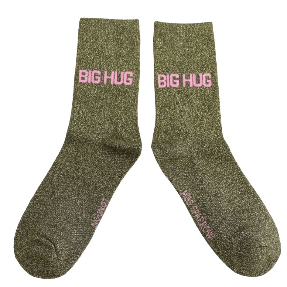 Ladies Socks: Big Hug - Glitter - Miss Sparrow