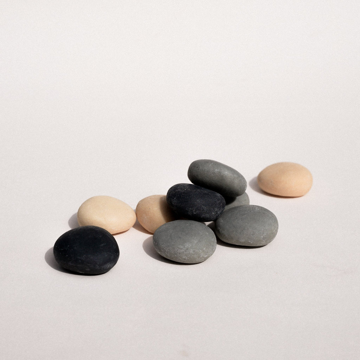 Handmade Natural Soap Set Pebbles set of 9 Mini - Assorted Greys