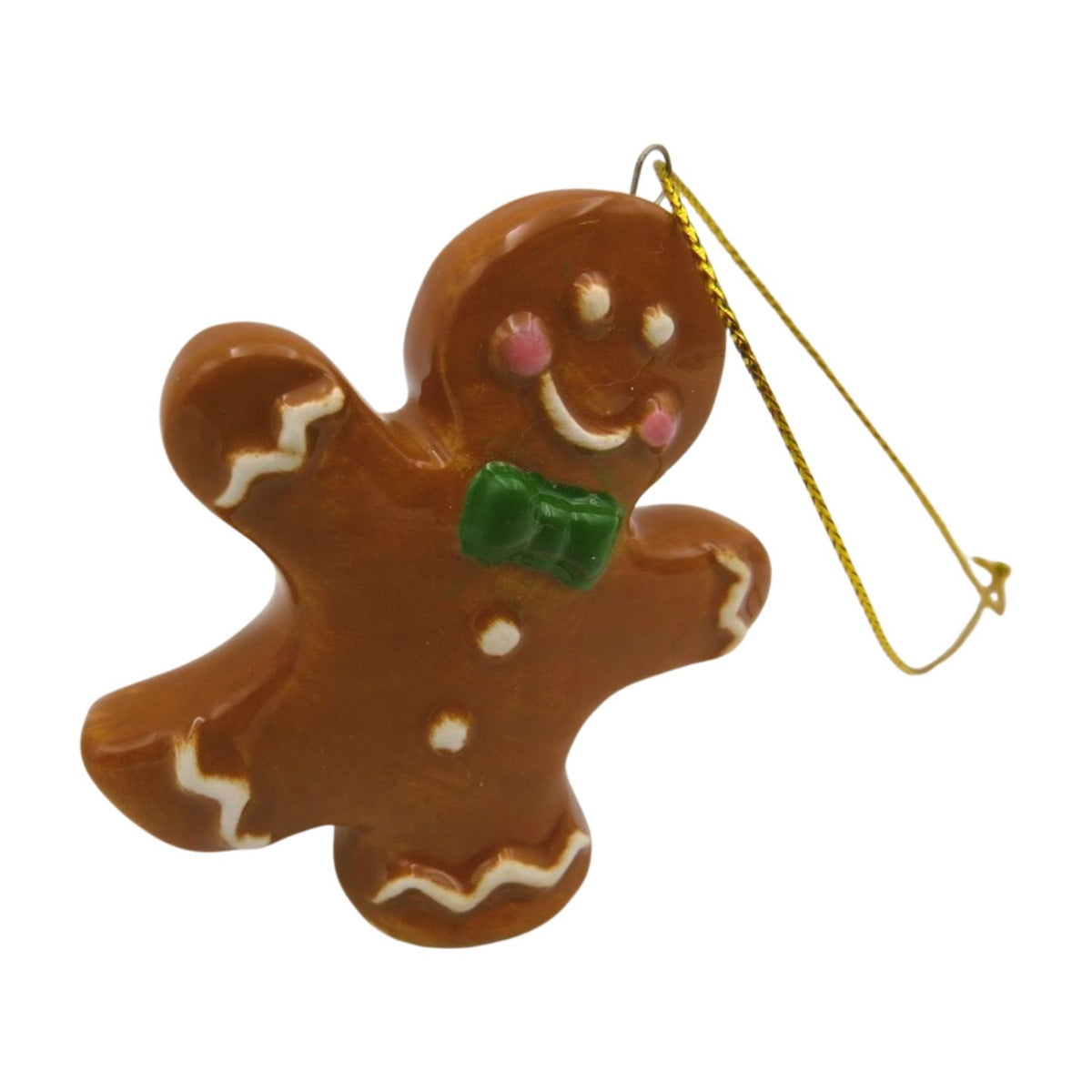 Christmas Tree Decoration: Ceramic  Gingerbread Man - Giftware Trading