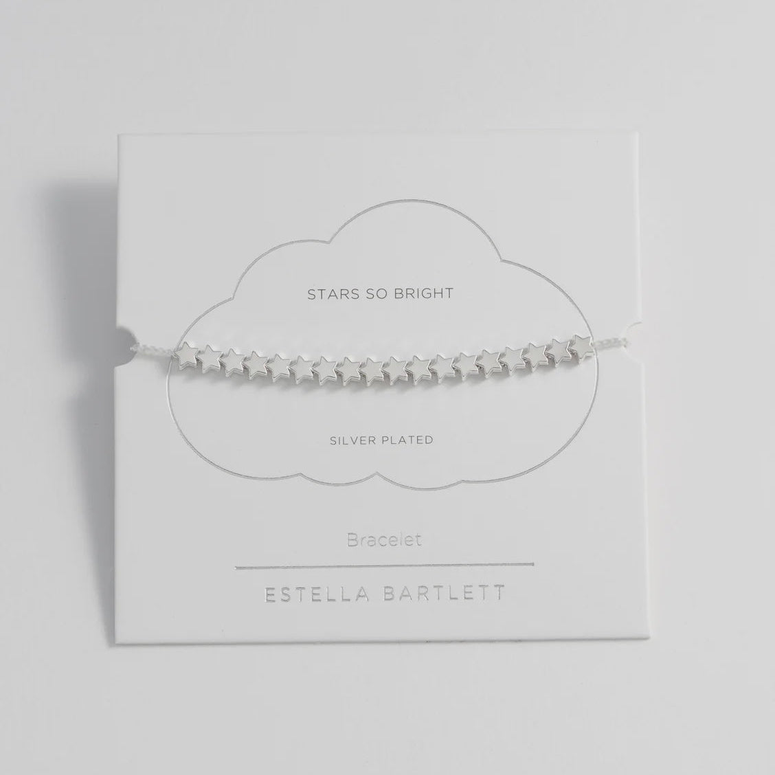 Bracelet on Message Card: Friendship  STARS SO BRIGHT - Silver Plated - Estella Bartlett