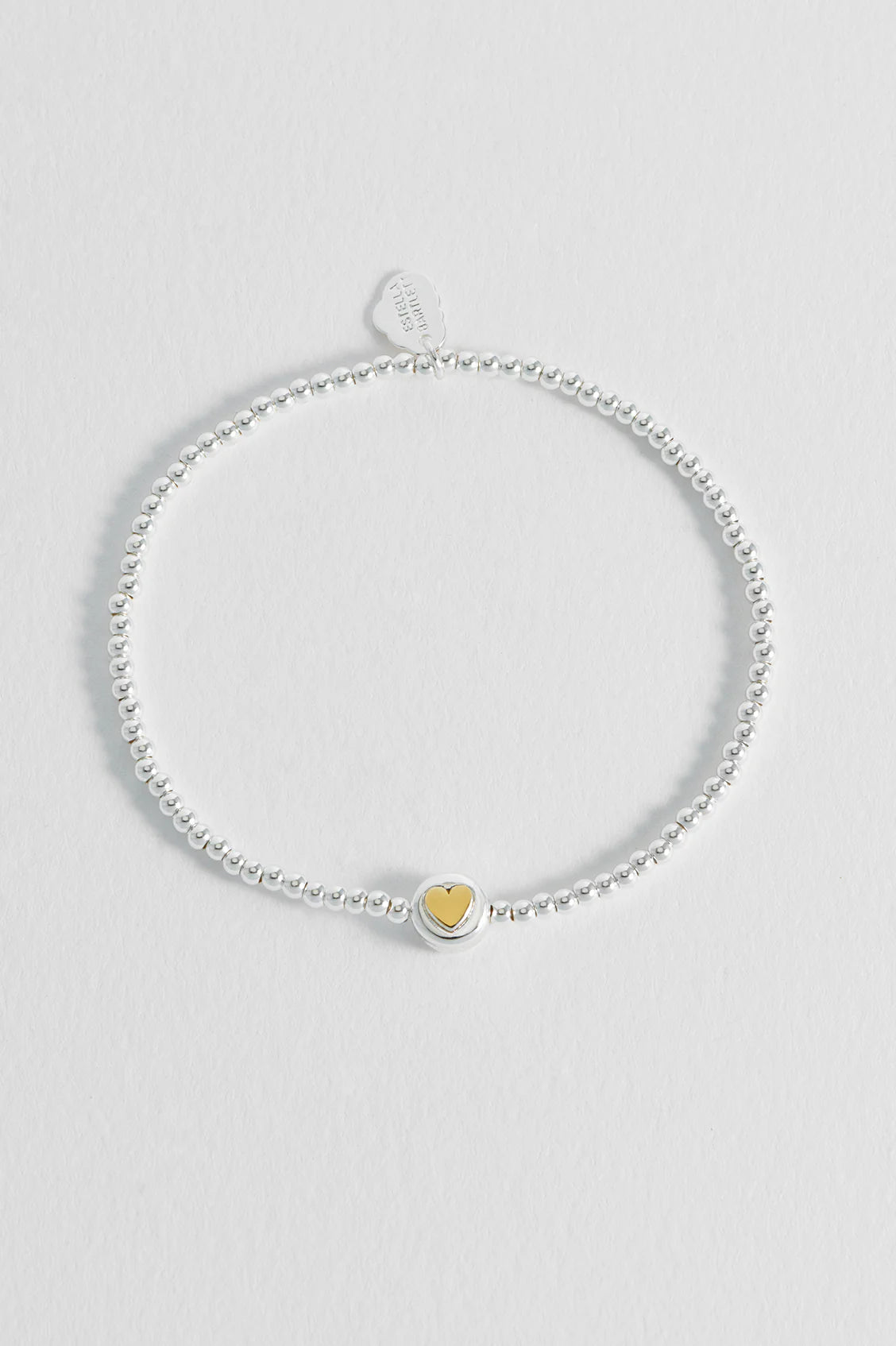 Bracelet on Message Card: Heart Disc - ALL YOU NEED IS LOVE - Silver Plated - Estella Bartlett