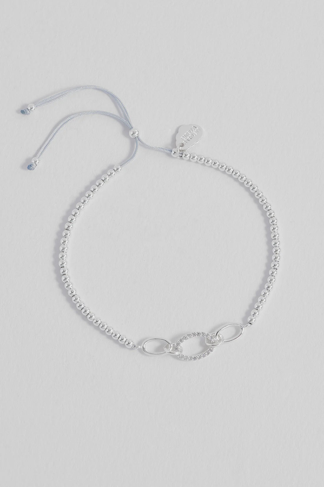 Bracelet on Message Card: Oval Link CZ Louise - SHINE BRIGHT - Silver Plated - Estella Bartlett