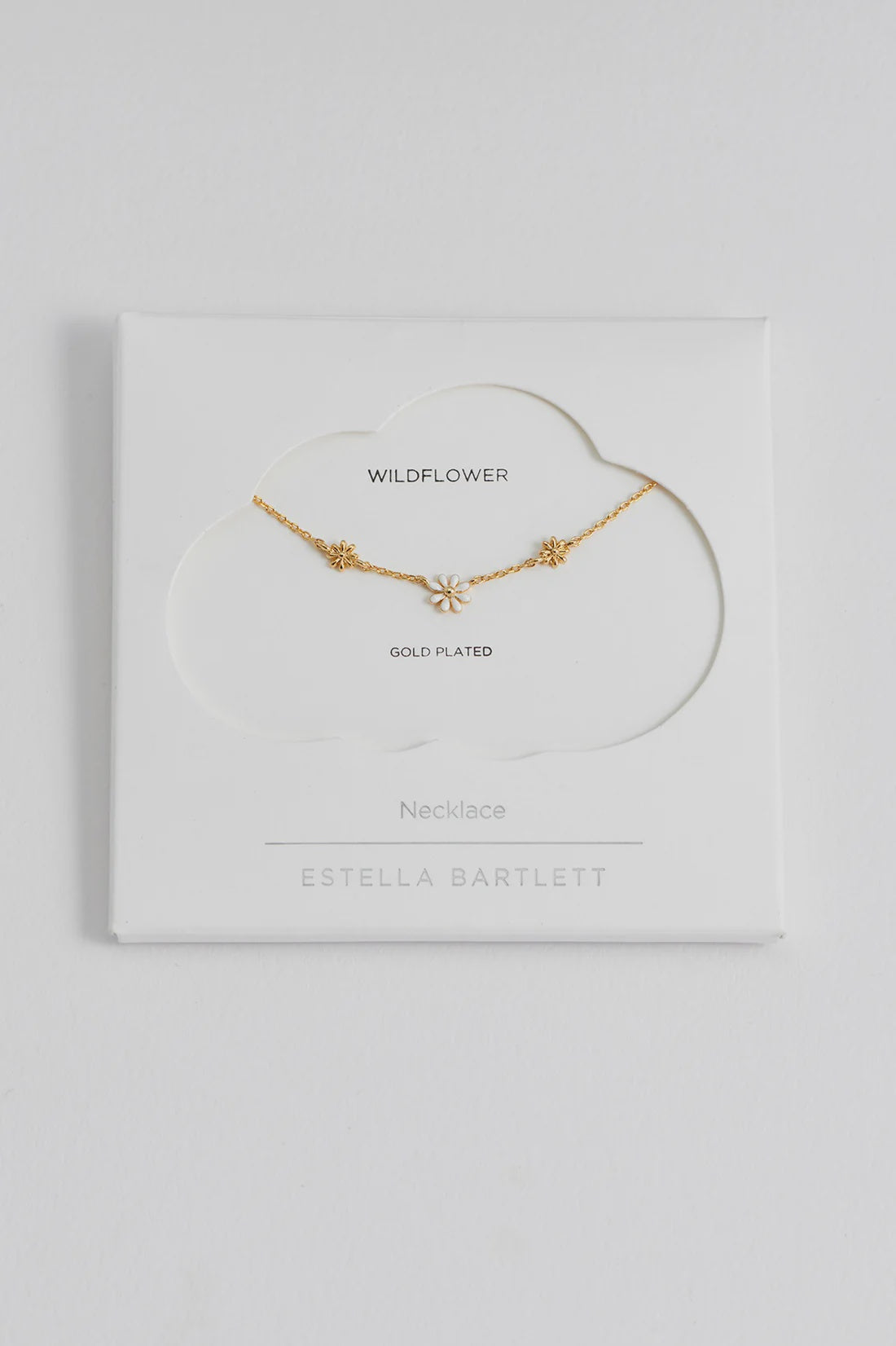 Necklace on Card: Pendant Tripe WILDFLOWER - Gold Plated - Estella Bartlett