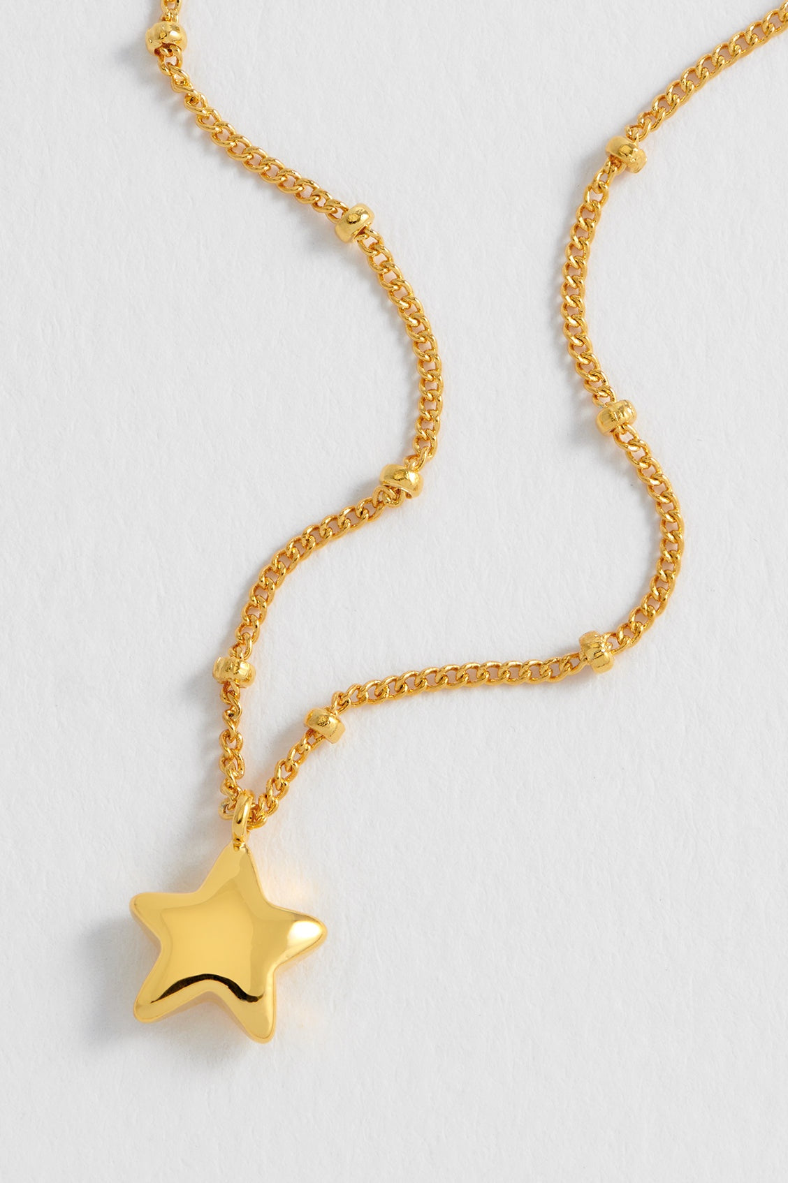 Necklace on Message Card: Make a Wish - Hand Drawn Star - Gold Plated - Estella Bartlett