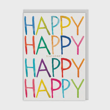 Birthday  Card: Copper Foil  Rainbow Text Birthday E. Frances Paper - Ohh Deer