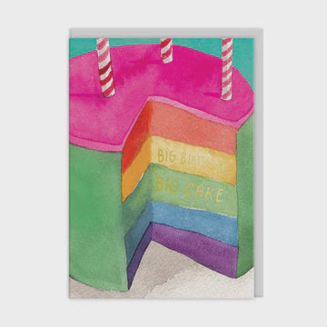 Birthday  Card: Gold Foil  Rainbow Cake Greeting E. Frances Paper - Ohh Deer