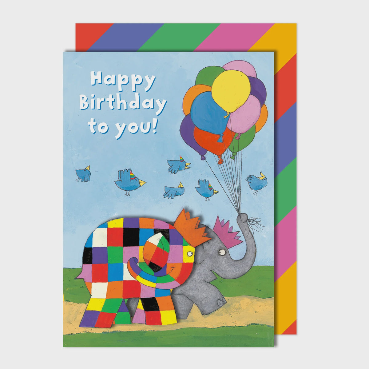 Childrens Card: 3D Happy Birthday To You Elmer - Tache