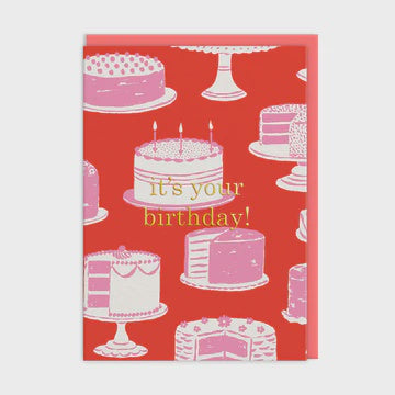 Birthday  Card: Fluted Gold Foil  Cake Stands Happy Birthday Emily Taylor - Ohh Deer
