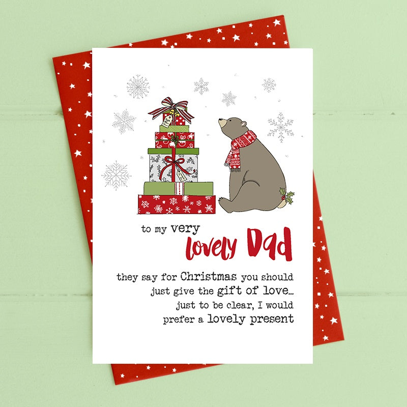 Christmas Card: Dad - gift of love - Dandelion Stationery