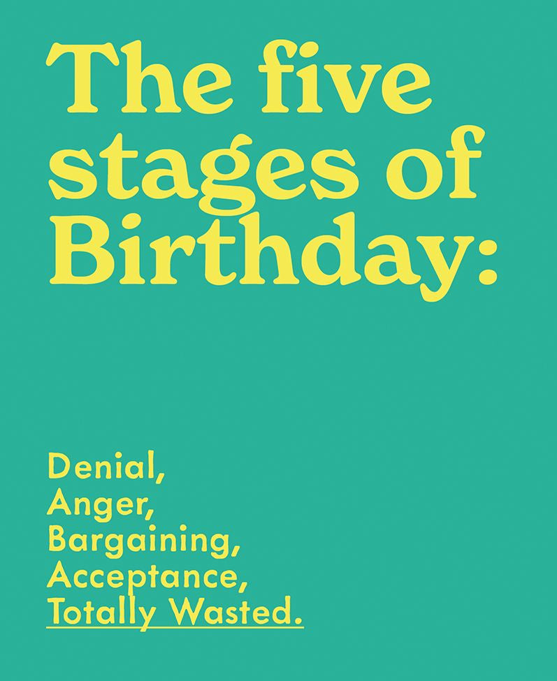 Birthday Card: Five Stages Of Birthday - Mint