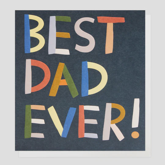 Fathers Day  Card: Gold Foil  Best Dad Ever Collaged Text  - Caroline Gardner