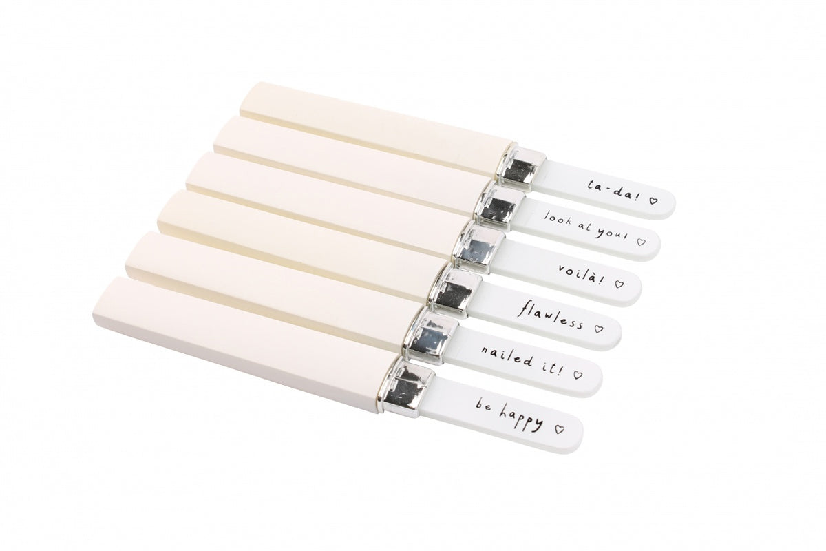 Glass Nail File: Look at You in Case with Lid Sentiment  - Cream