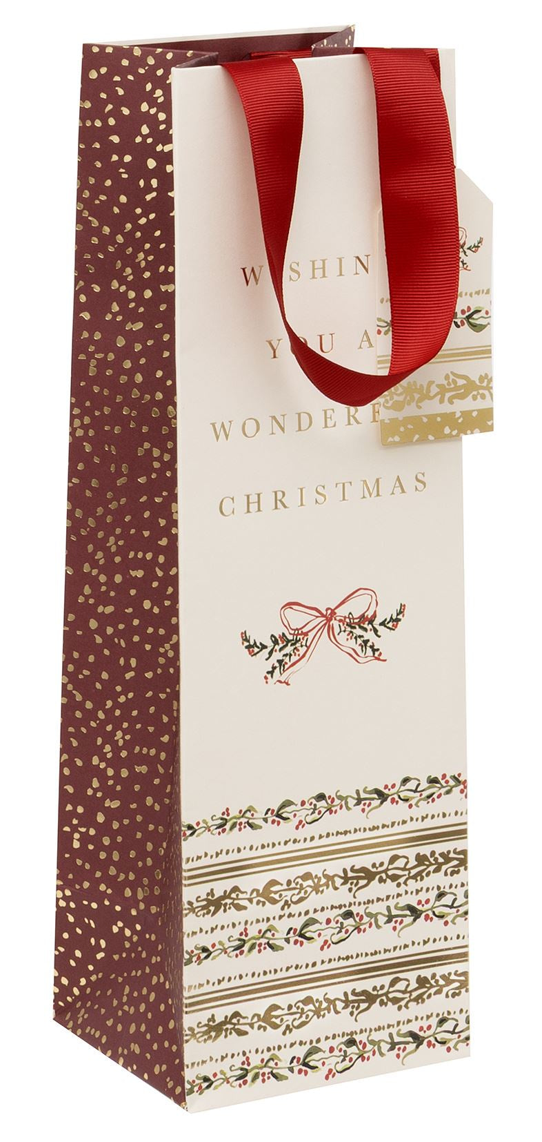 Gift Bag: Bottle  LUSTROUS VERSE - Kraft - Glick