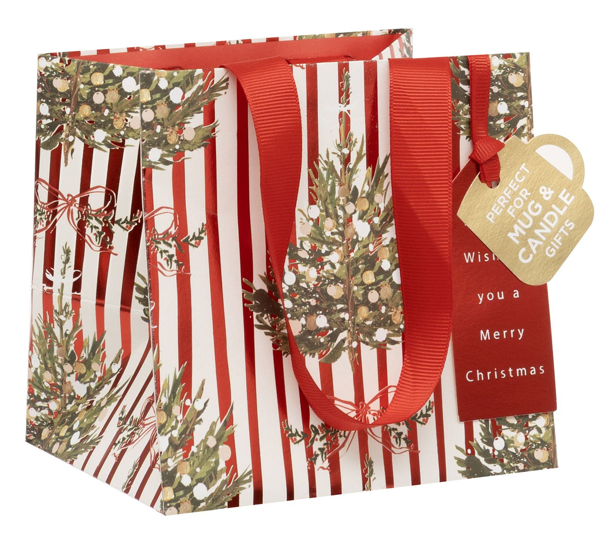 Gift Bag: Short Medium Striped Spruce - Red - Glick