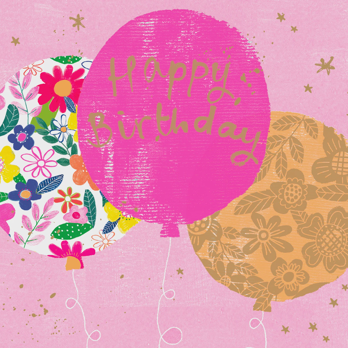 Birthday Card: Happy Birthday Balloons - Neon - Paper Salad