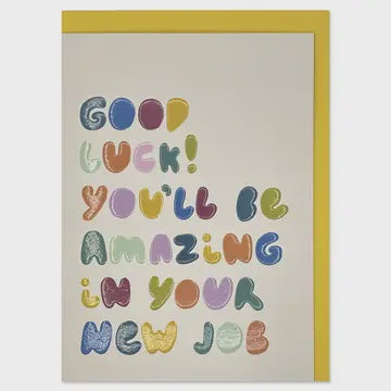 Good Luck Card: New Job - Multicolour - Raspberry Blossom