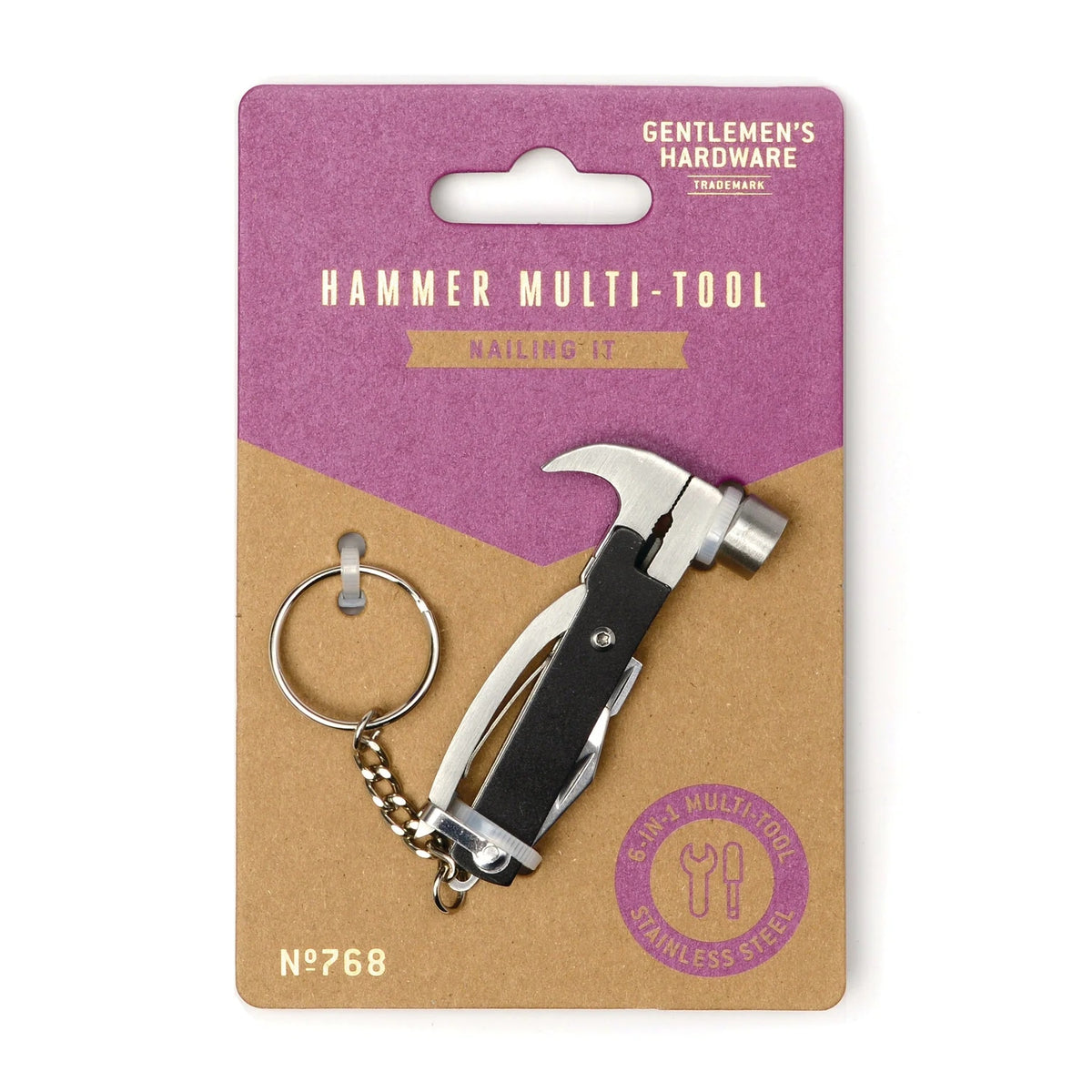 Multi Tool: Keyring Hammer - Black - Gentelmans Hardware