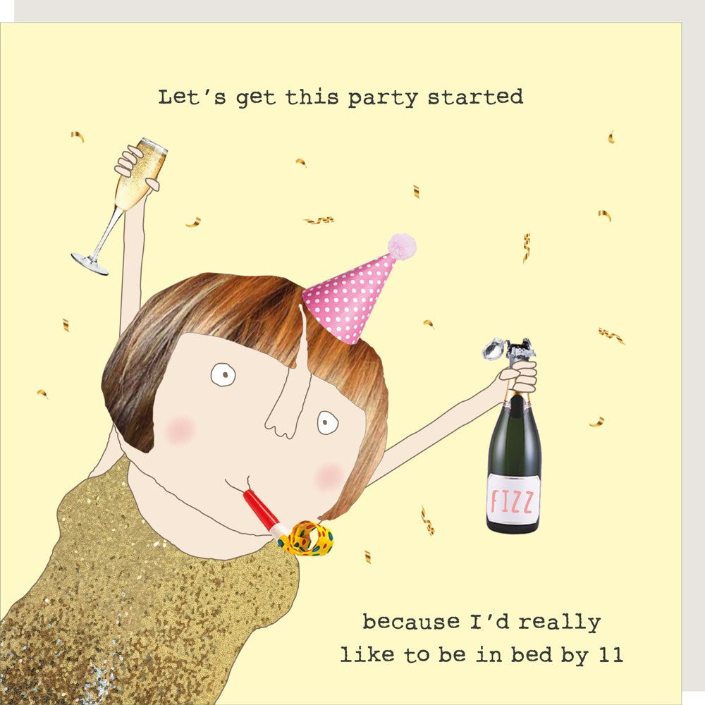 Birthday Card: Funny PARTY STARTED - Rosie Made a Thing
