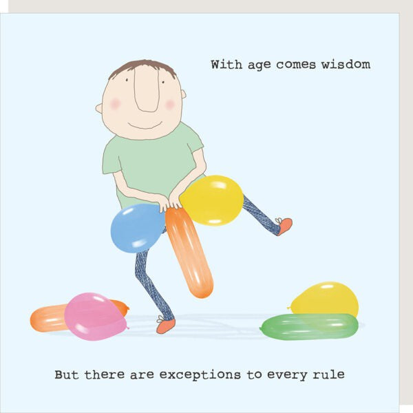 Male Birthday Card: With Age Comes Wisdom Funny - Rosie Made A Thing