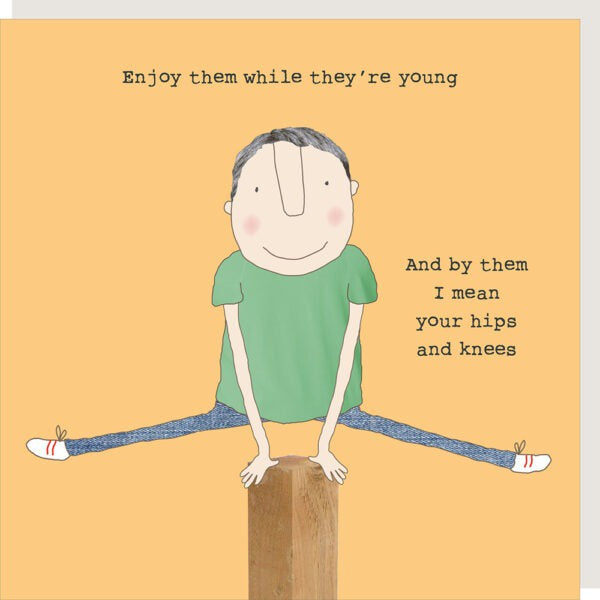 Male Birthday Card: HIPS AND KNEES Funny  - Rosie Made A Thing