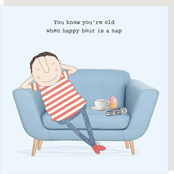 Male Birthday Card: HAPPY NAP Funny  - Rosie Made A Thing