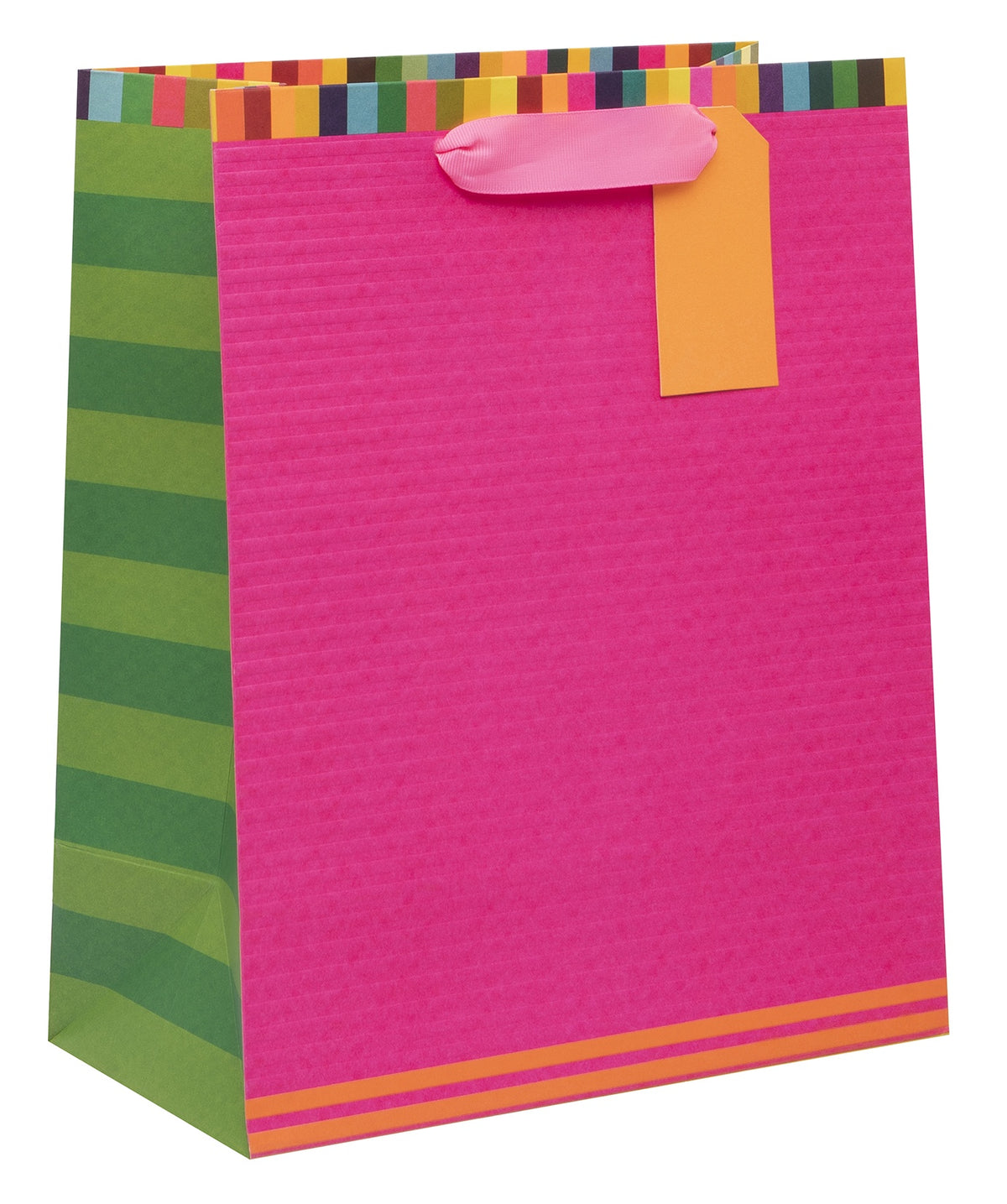 Gift Bag: Large Neon Colour Block - Pink - Paper Salad