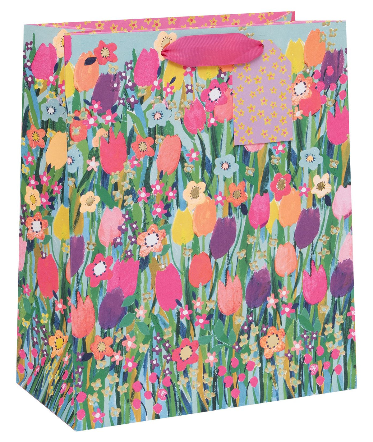 Gift Bag: Large Birthday Tulip Meadow - Multicolour - Glick