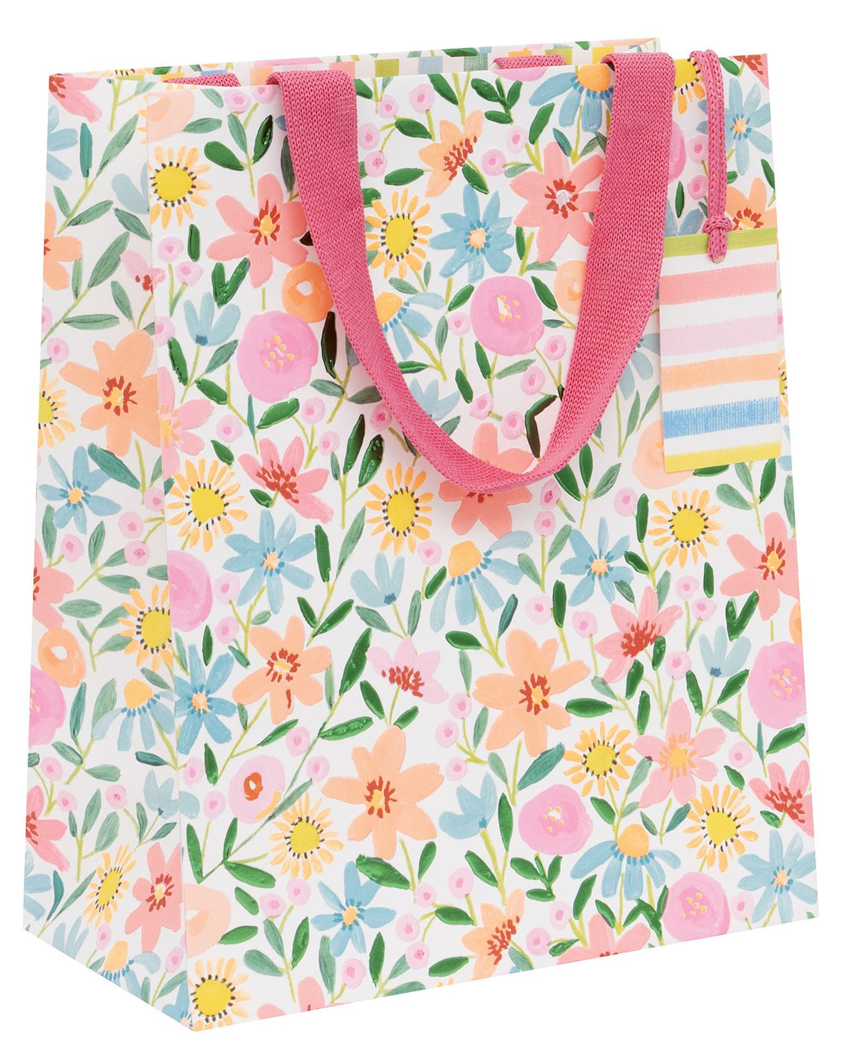 Gift Bag: Large Blazing Blooms Pink Brights - Multicolour - Glick