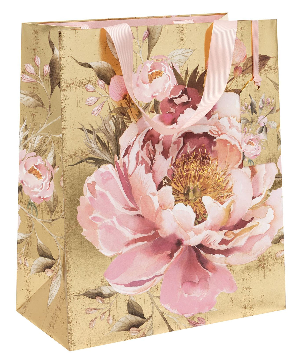 Gift Bag: Large Birthday Gilded Peony - Gold - Glick