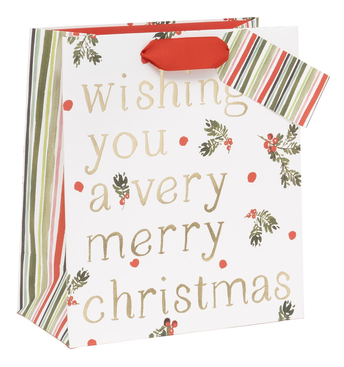 Gift Bag: Medium Christmas Wishes CHRISTMAS  - White - Glick