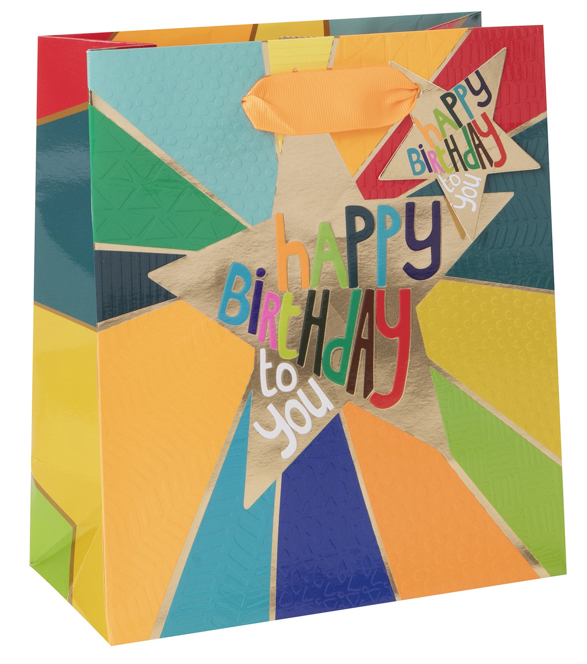 Gift Bag: Medium Birthday Star Rays - Multi - Paper Salad