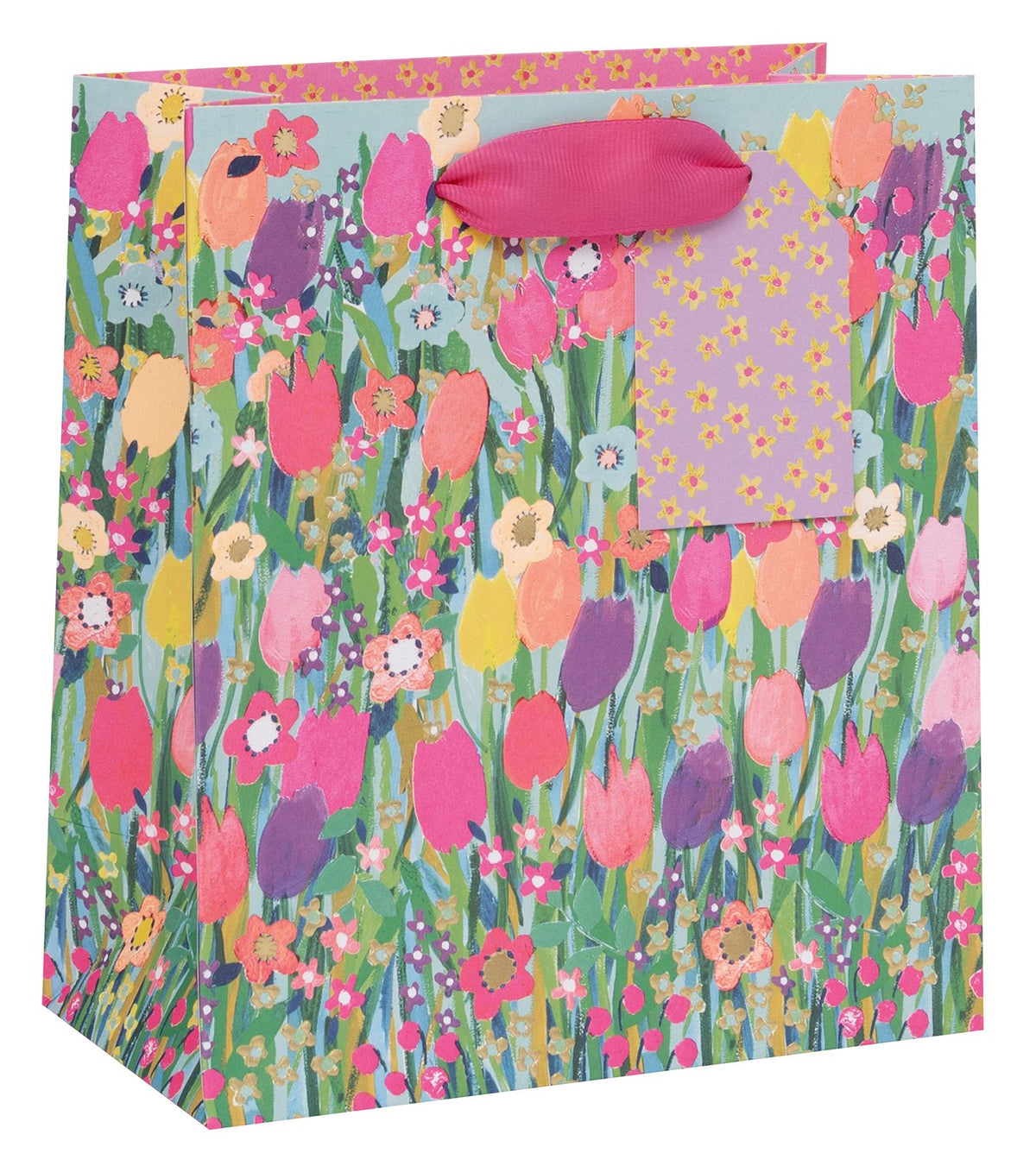 Gift Bag: Medium Floral Tulip Meadow - Brights - Paper Salad