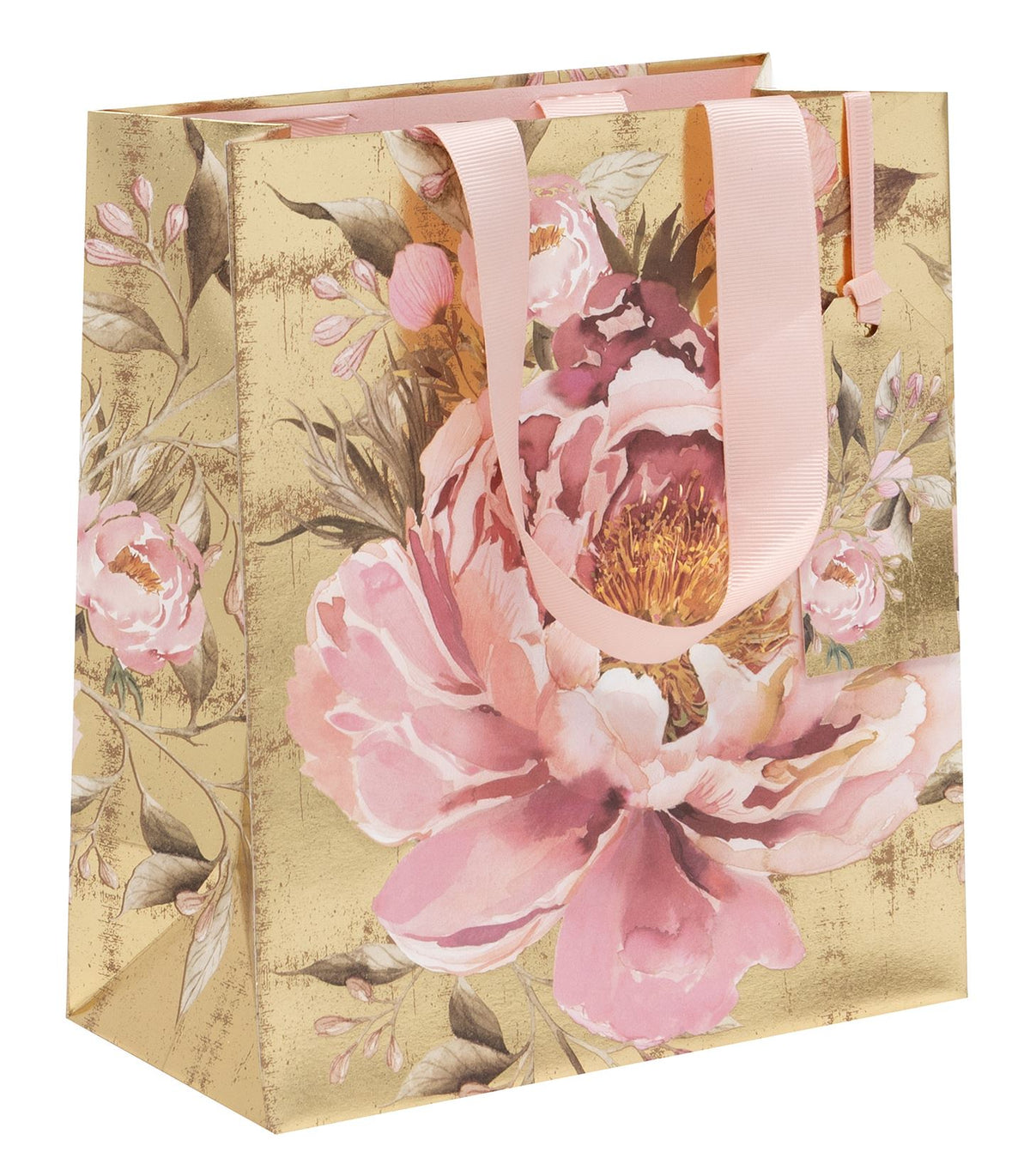 Gift Bag: Medium Gilded Peony - Gold - Glick