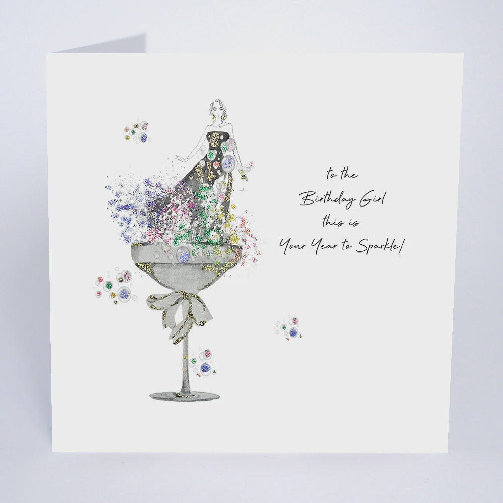 Birthday Card: To The Birthday Girl This Is Your Year To Sparkle! Hand Finished Glitters GLAMARAMA - Five Dollar Shake