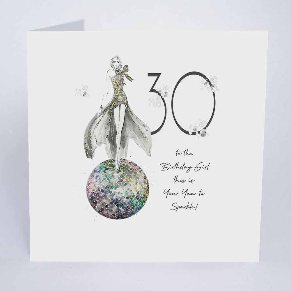 Age 30th Card: This Is Your Year To Sparkle Hand Finished Glitters GLAMARAMA - Five Dollar Shake