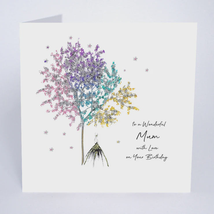 Mum Card: Blossom Tree Handmade Finished Glitter - Five Dollar Shake